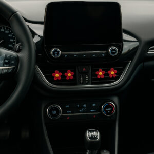 3lü Mini Taraftar Sarı Kırmızı Papatya Çiçeği Araba Klima Süsü Klips Süsleme Araç Içi Araç Aksesuar