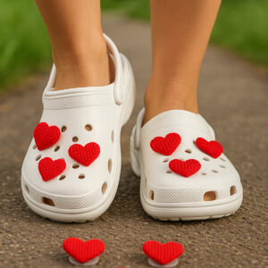 Jibbitz Terlik Süsü Örgülü Kalpler 6'lı