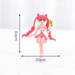 Dalgalı Saçlı Çiçekçi Anime Kız Figür Araç İçi Torpido Aksesuar 1 Adet